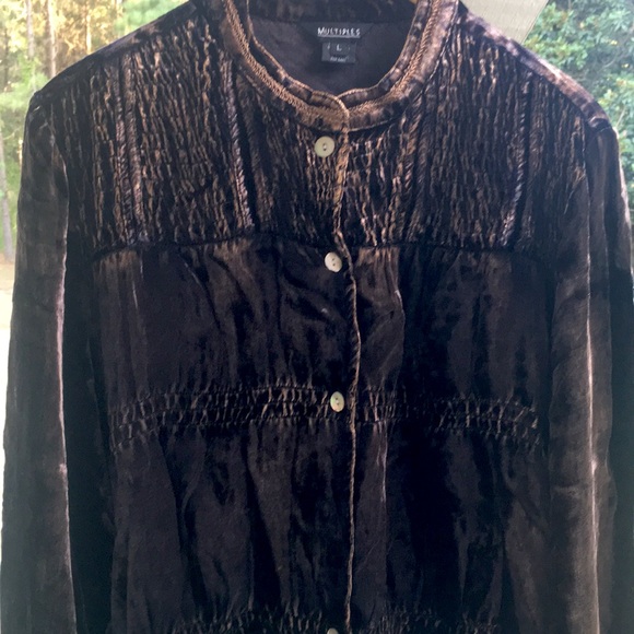 Velvet Boho Style Button Up Shirt - Picture 2 of 8